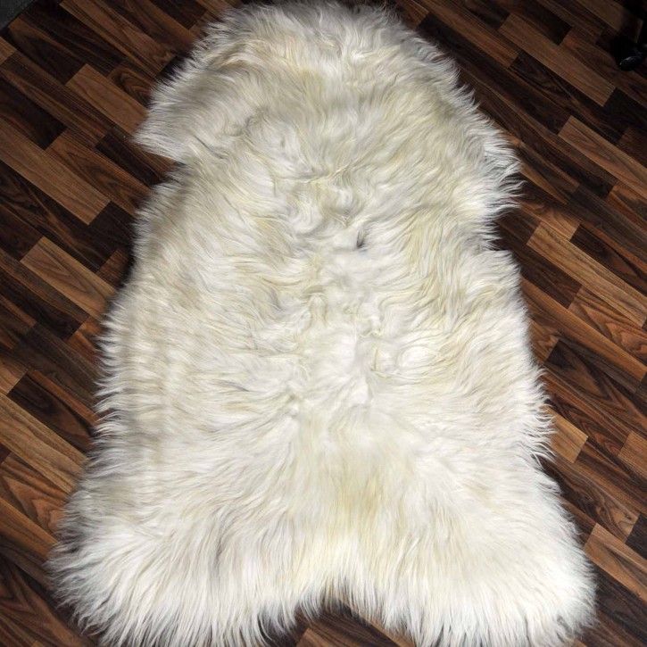 XXXL ÖKO Island Schaffell creme weiß braun 130x85 Krampus #9210