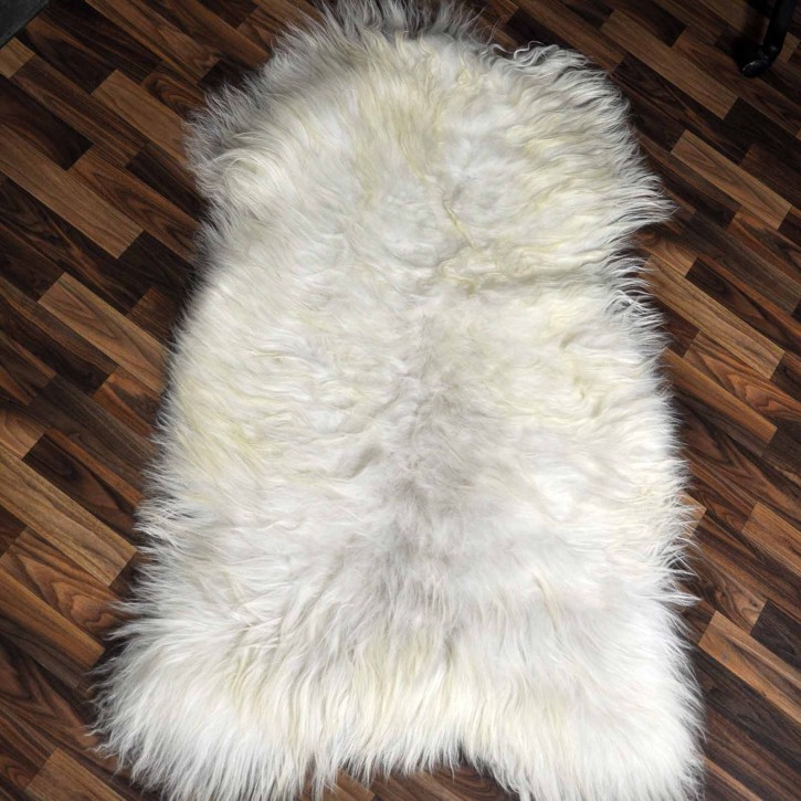 XXXL ÖKO Island Schaffell creme weiß braun 135x80 Krampus #9217