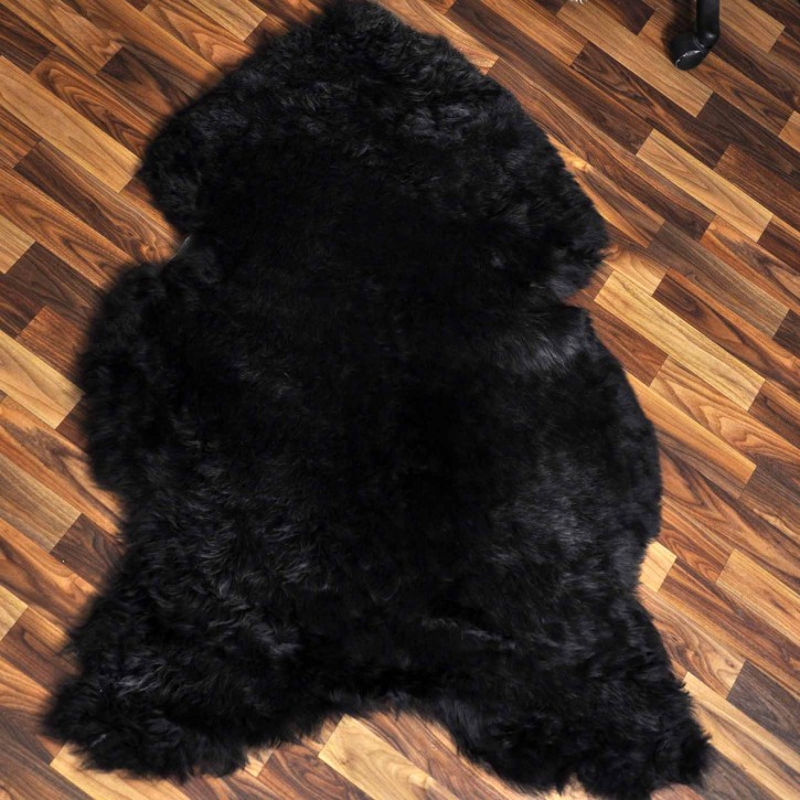 XXL ÖKO Lammfell Schaffell Fell schwarzbraun grau 125x85 geschoren #9245