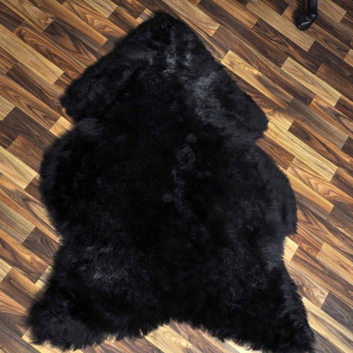 XL ÖKO Lammfell Schaffell Fell schwarzbraun grau 115x85 geschoren #9246