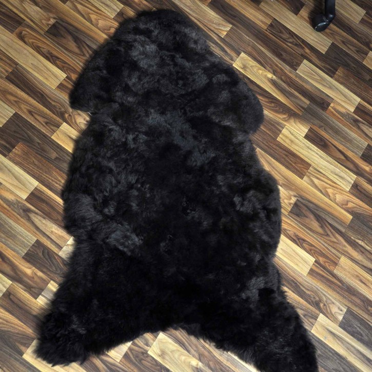 XL ÖKO Lammfell Schaffell Fell braun grau 115x80 geschoren #9249
