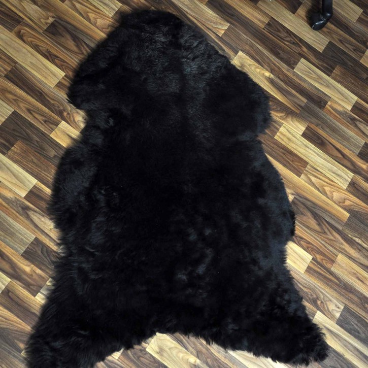 XXL ÖKO Lammfell Schaffell Fell schwarzbraun grau 125x85 geschoren #9253