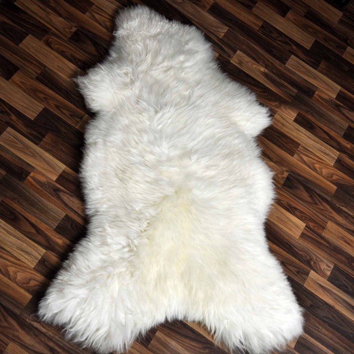XXL ÖKO echtes Schaffell Lammfell weiß 125x80 Geschenk #9297