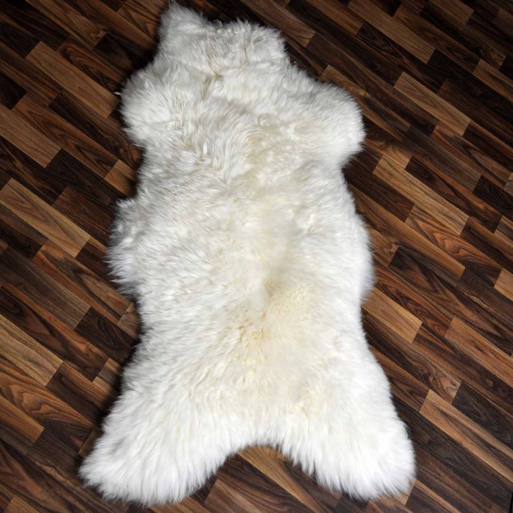 XXL ÖKO echtes Schaffell Lammfell weiß 125x75 Geschenk #9299