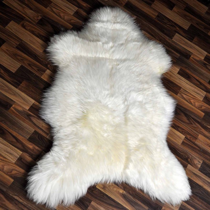 XXL ÖKO echtes Schaffell Lammfell weiß 125x80 Geschenk #9301