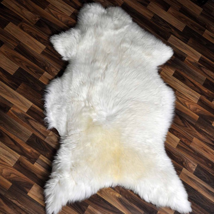 XXL ÖKO echtes Schaffell Lammfell weiß 125x80 Geschenk #9303