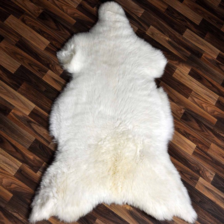 XXL ÖKO echtes Schaffell Lammfell weiß 125x75 Geschenk #9306