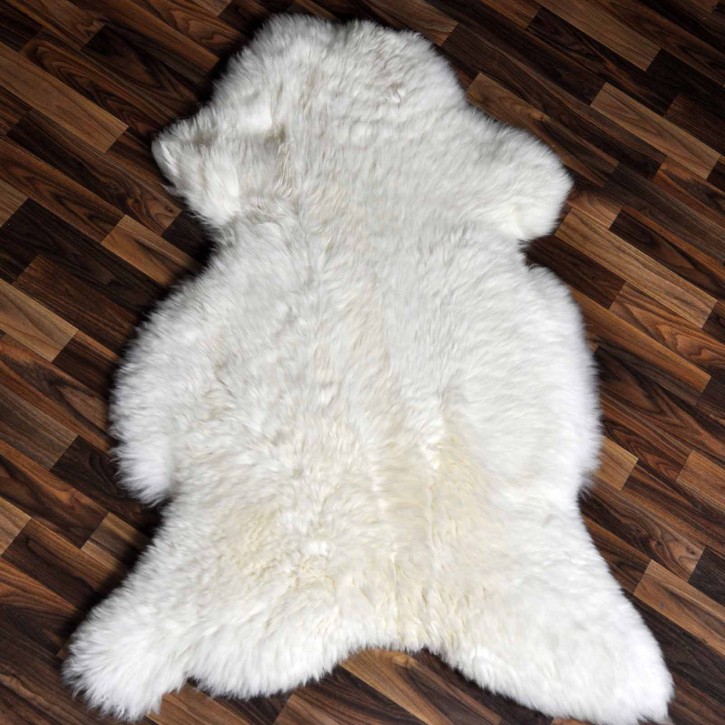 XXL ÖKO echtes Schaffell Lammfell weiß 120x80 Stuhl Couch #9307