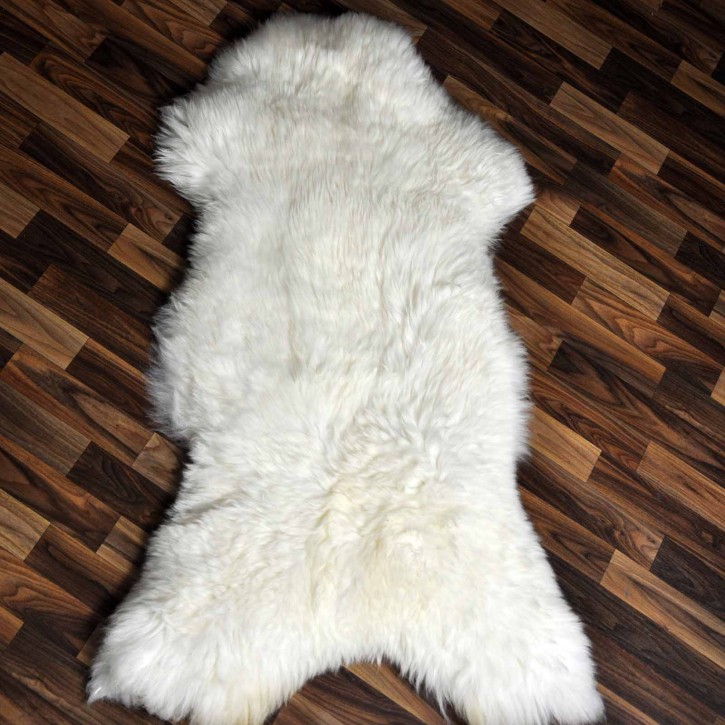 XXL ÖKO echtes Schaffell Lammfell weiß 125x75 Geschenk #9313