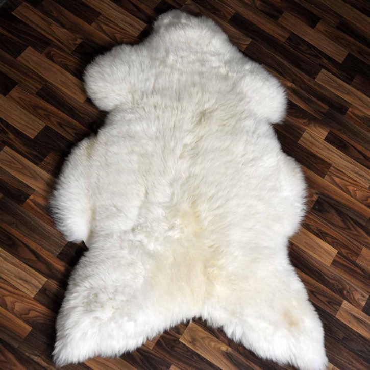 XXL ÖKO echtes Schaffell Lammfell weiß 125x80 Geschenk #9322