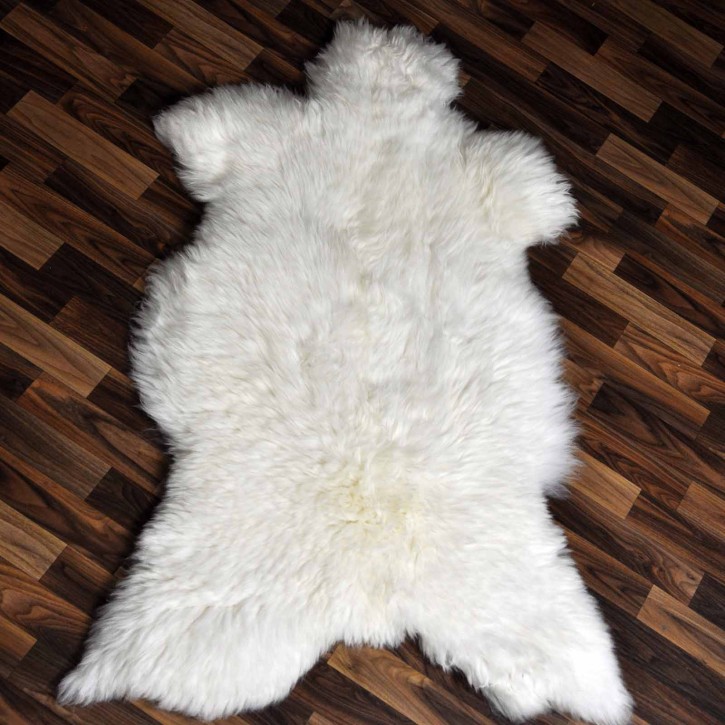 XXXL ÖKO echtes Schaffell Lammfell weiß 130x75 riesig Camping #9325