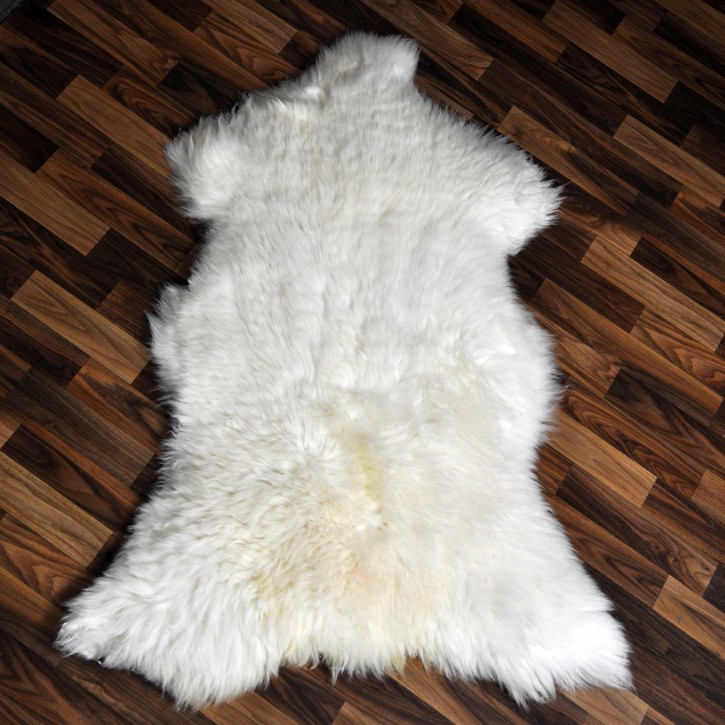 XXL ÖKO echtes Schaffell Lammfell weiß 120x80 Teppich Pelz #9351