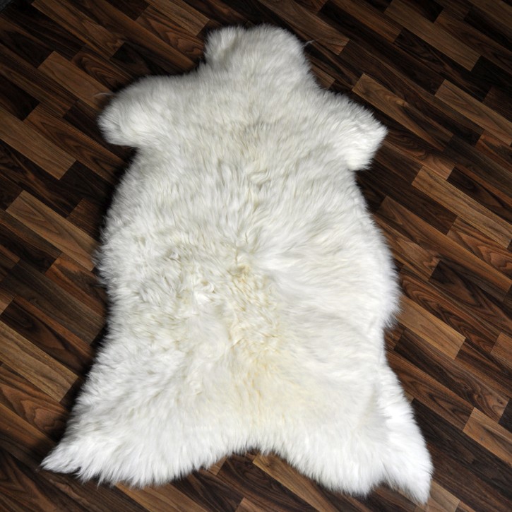 XL ÖKO echtes Schaffell Lammfell weiß 115x80 Teppich Pelz #9356