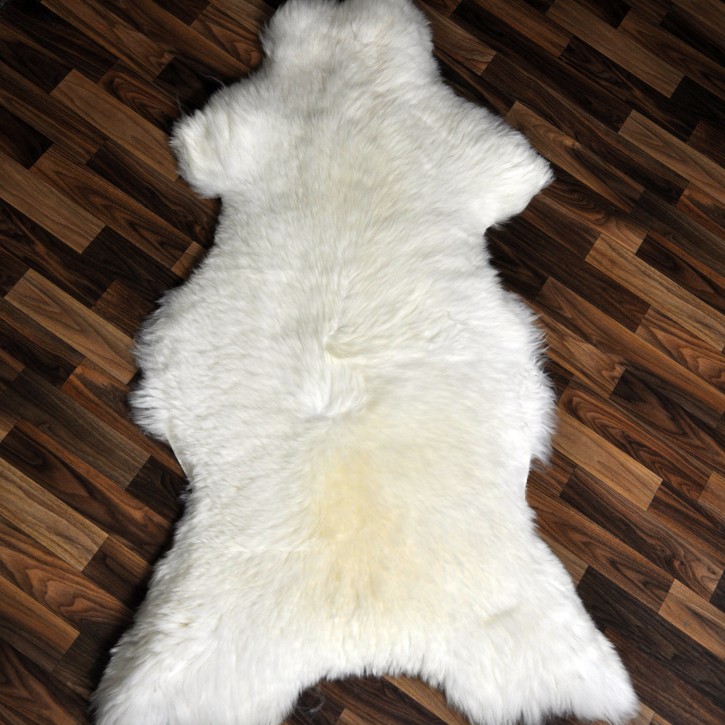 XXXL ÖKO echtes Schaffell Lammfell weiß 135x75 riesig Camping #9362