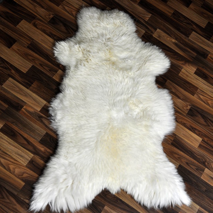 XXL ÖKO echtes Schaffell Lammfell weiß 120x70 Teppich Pelz #9366