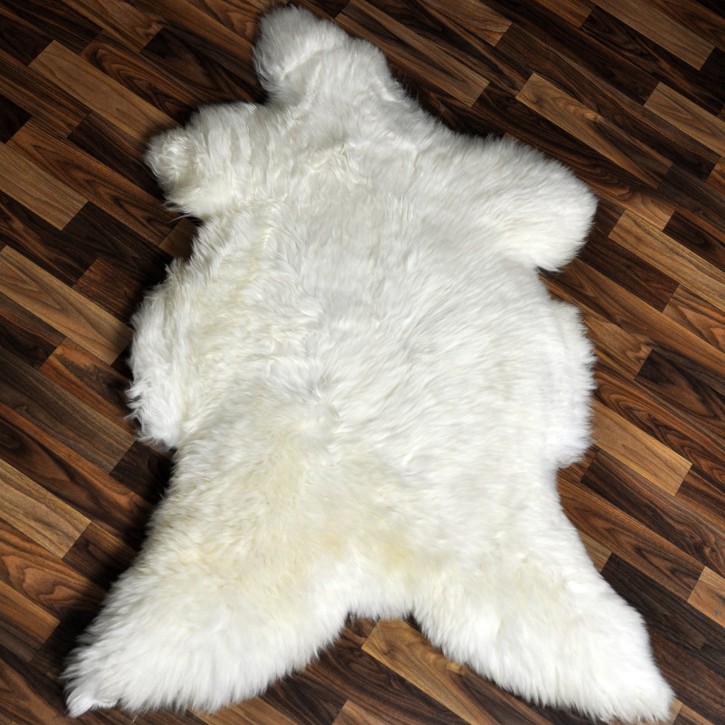 XXL ÖKO echtes Schaffell Lammfell weiß 120x80 Teppich Pelz #9372