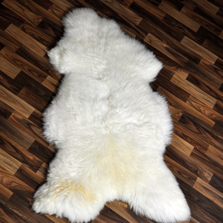 XXL ÖKO echtes Schaffell Lammfell weiß 125x75 Teppich Pelz #9374