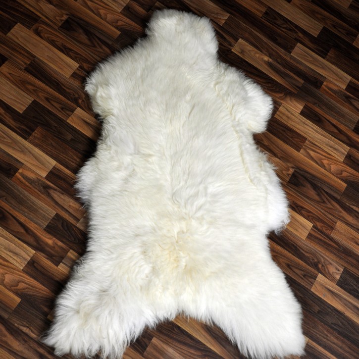 XXL ÖKO echtes Schaffell Lammfell weiß 125x80 Teppich Pelz #9377
