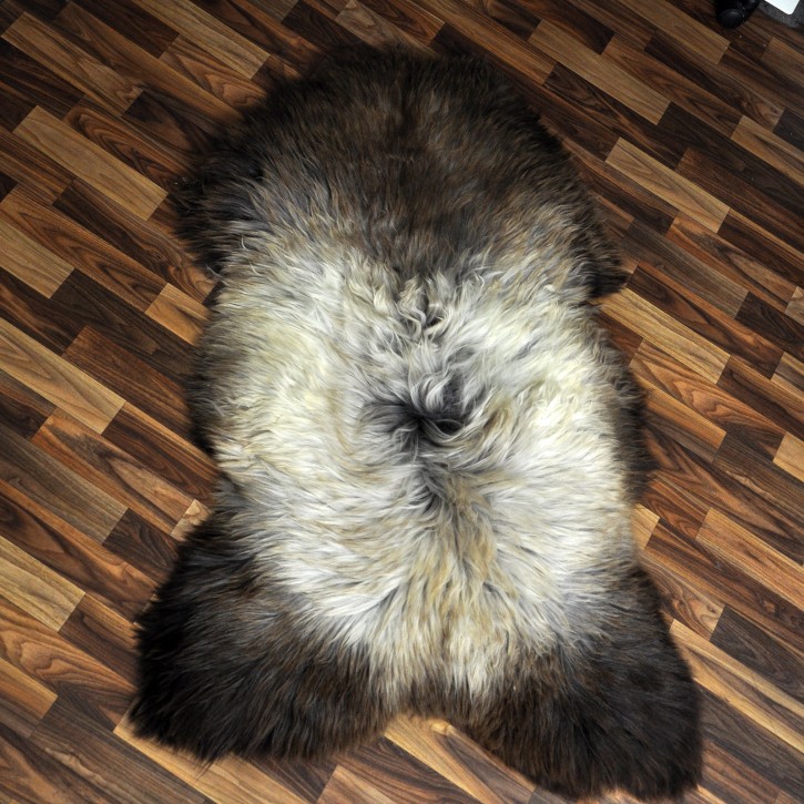 XXL ÖKO Schaffell Lammfell beige braun 125x85 Couch Auflage #9391