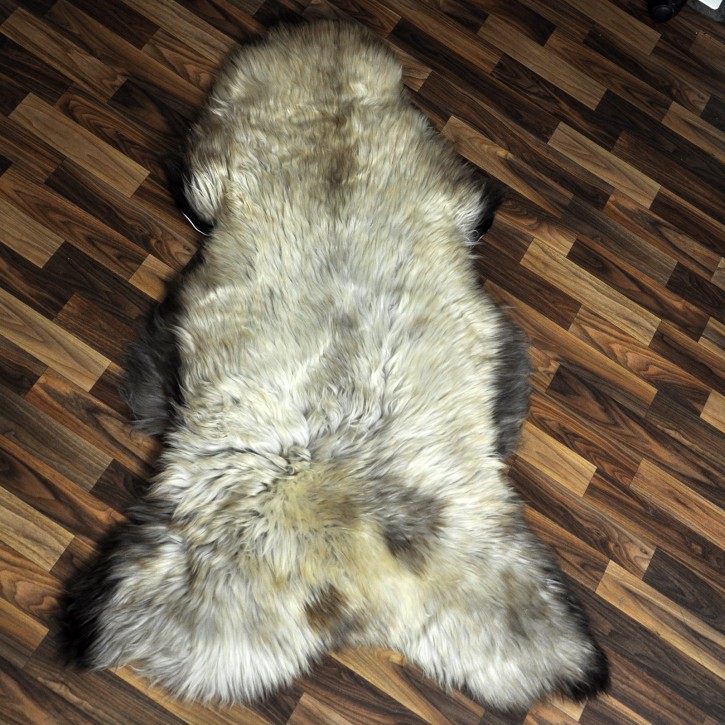 XXL ÖKO Schaffell Lammfell beige braun 125x85 Couch Auflage #9402