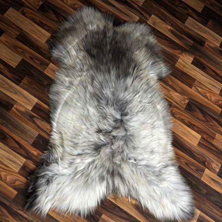 XL ÖKO Schaffell Lammfell beige braun 110x75 Couch Auflage #9413