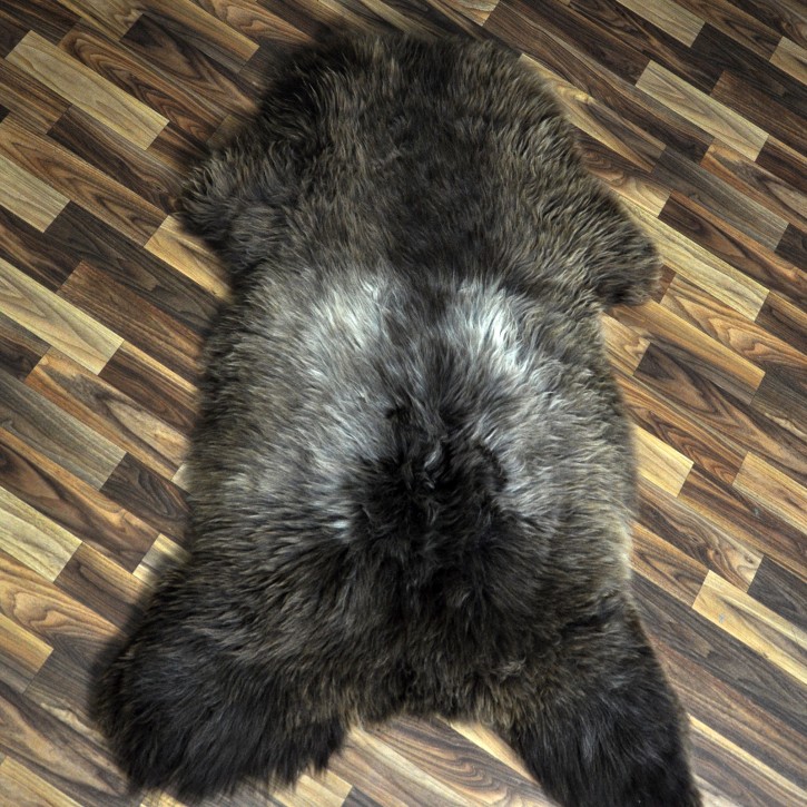 XXL ÖKO Schaffell Lammfell braun grau 120x80 Couch Auflage #9443