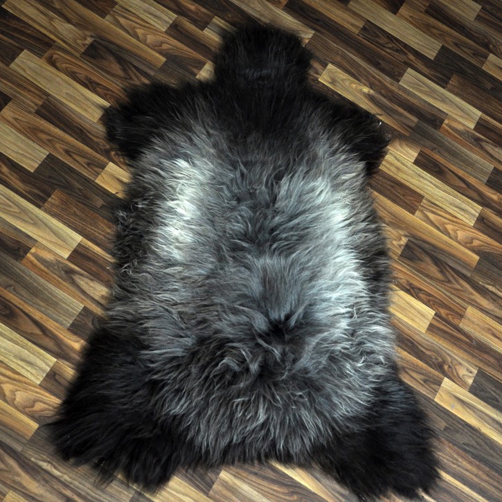 XXL ÖKO Schaffell Lammfell braun grau 125x80 Couch Auflage #9446