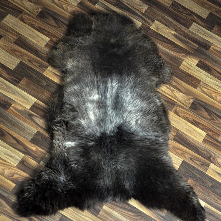 XXL ÖKO Schaffell Lammfell braun grau 120x80 Couch Auflage #9447