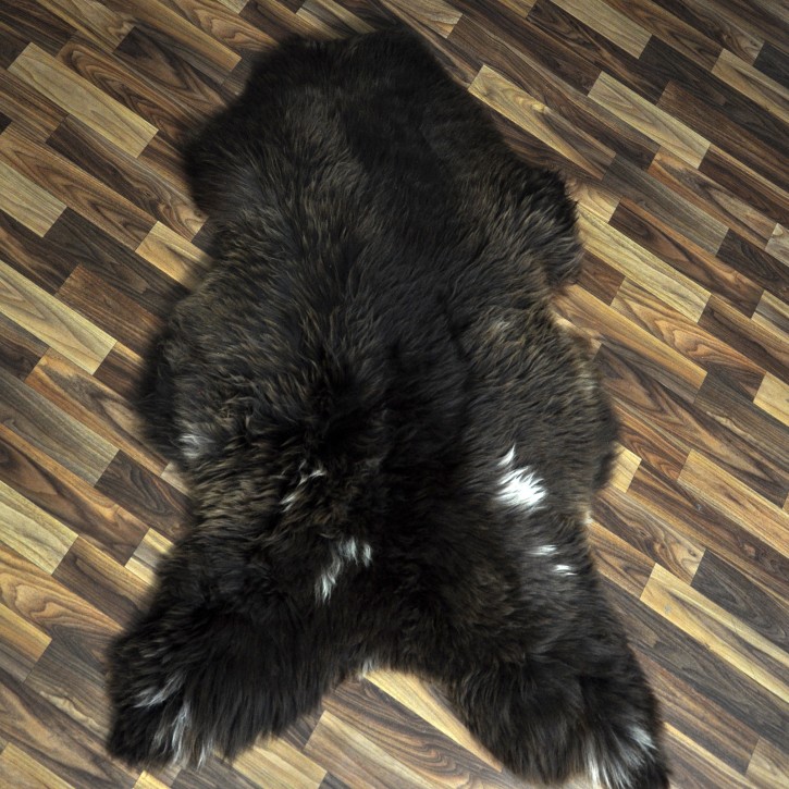 XXL ÖKO Schaffell Lammfell braun beige 125x80 Couch Auflage #9459