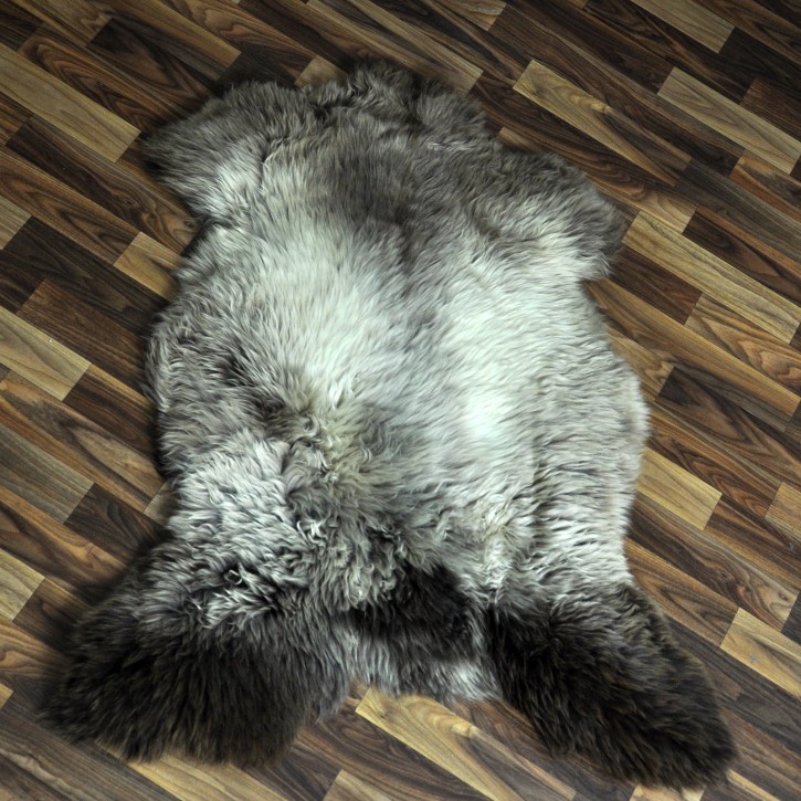 XL ÖKO Schaffell Lammfell braun beige 110x80 Couch Auflage #9462