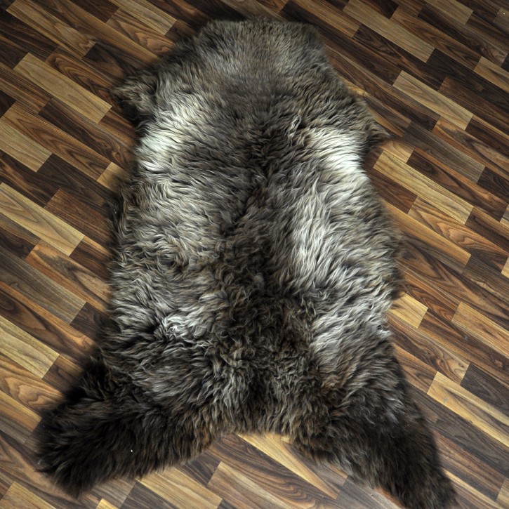 XXXL ÖKO Schaffell Lammfell braun beige 130x85 Couch Auflage #9465