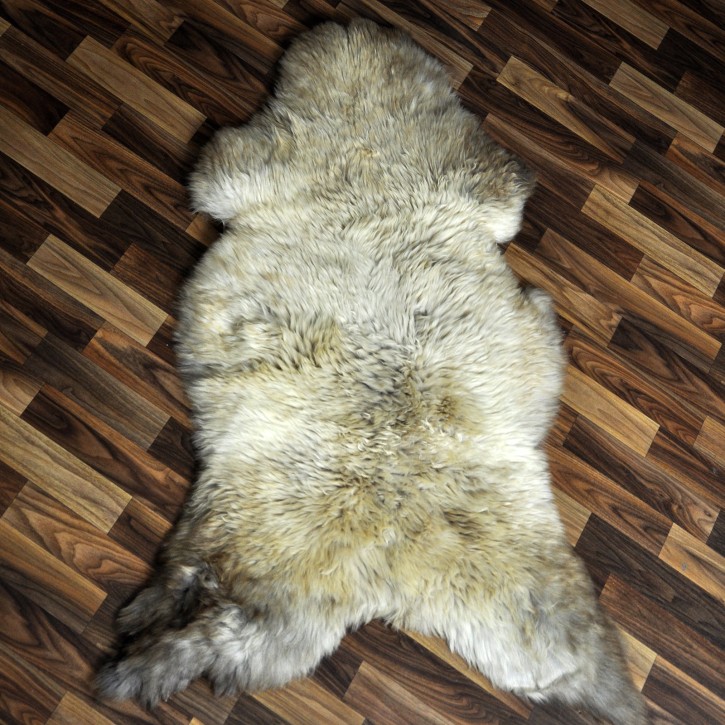 XXL ÖKO Schaffell Lammfell beige braun 120x80 Couch Auflage #9483