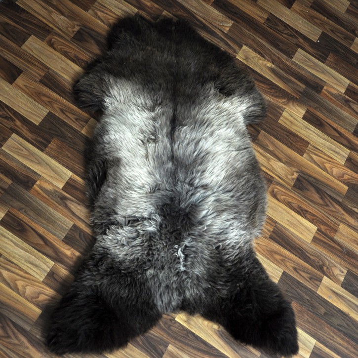 XXL ÖKO Schaffell Lammfell braun grau 120x75 Couch Auflage #9500