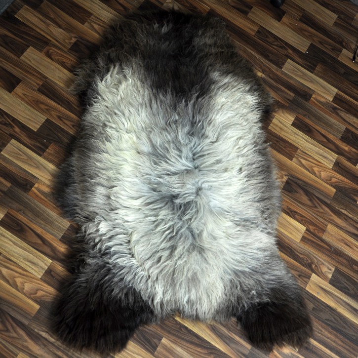 XXXL ÖKO Schaffell Lammfell braun grau beige 130x85 riesig #9503