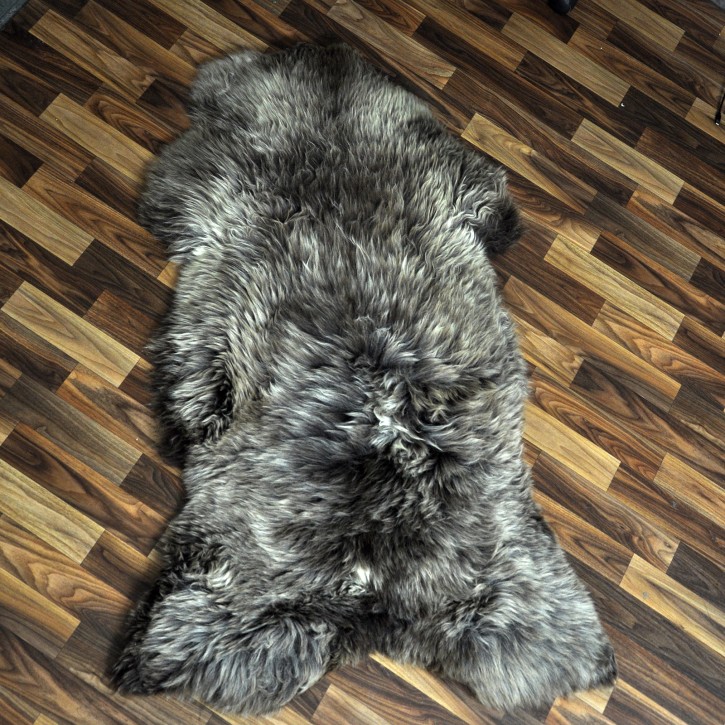 XXL ÖKO Schaffell Lammfell braun beige 125x80 Couch Auflage #9505