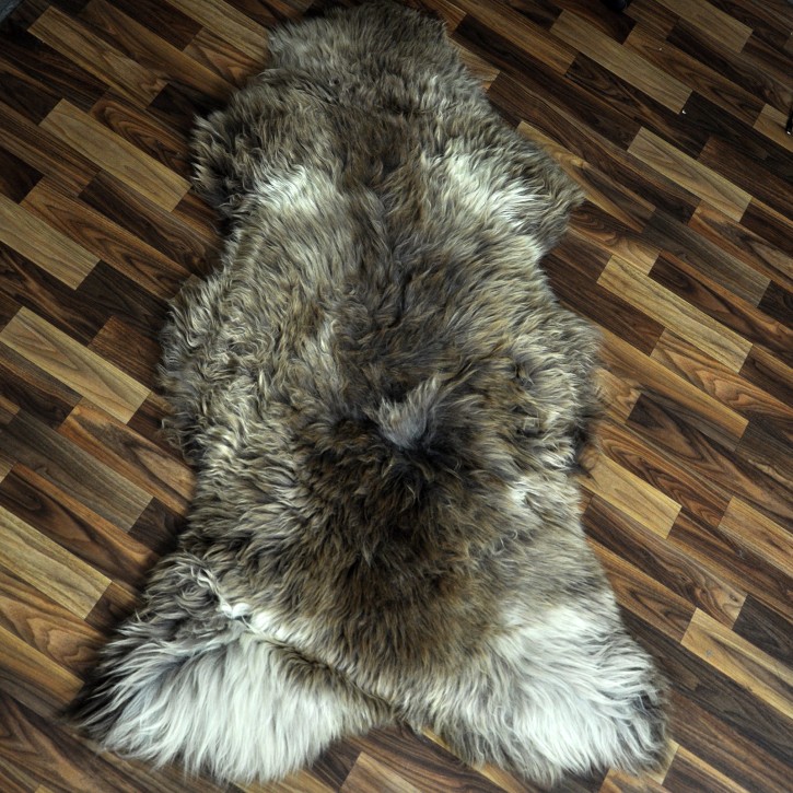 XXXL ÖKO Schaffell Lammfell braun beige 135x80 Couch Auflage #9513