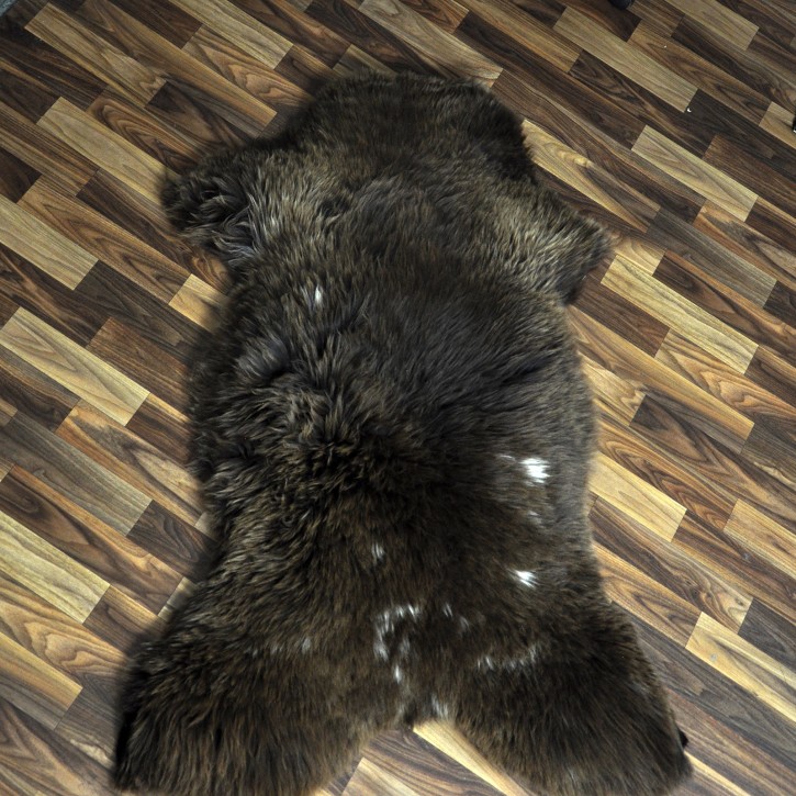 XXL ÖKO Schaffell Lammfell braun beige 125x80 Couch Auflage #9518