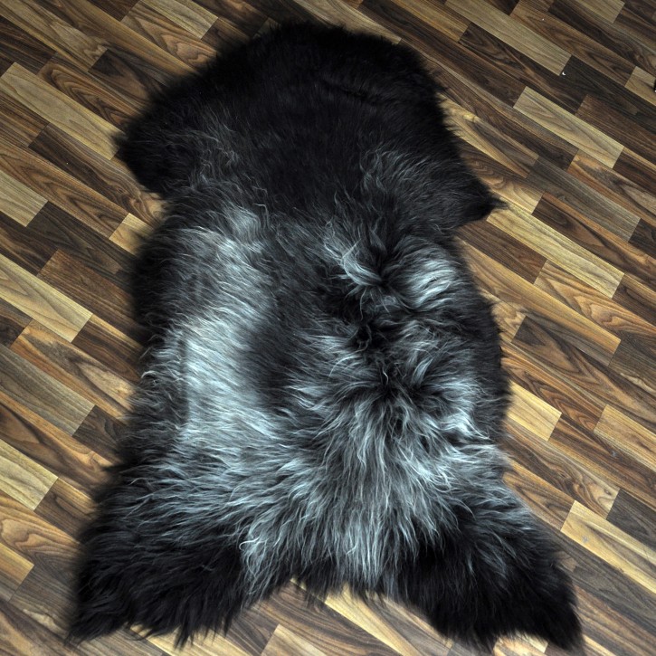 XXL ÖKO Schaffell Lammfell braun grau 125x80 Couch Auflage #9520