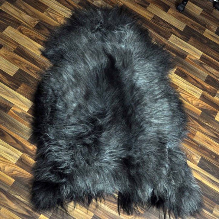 XXXL ÖKO Island Schaffell grau schwarzbraun 135x90 #9676