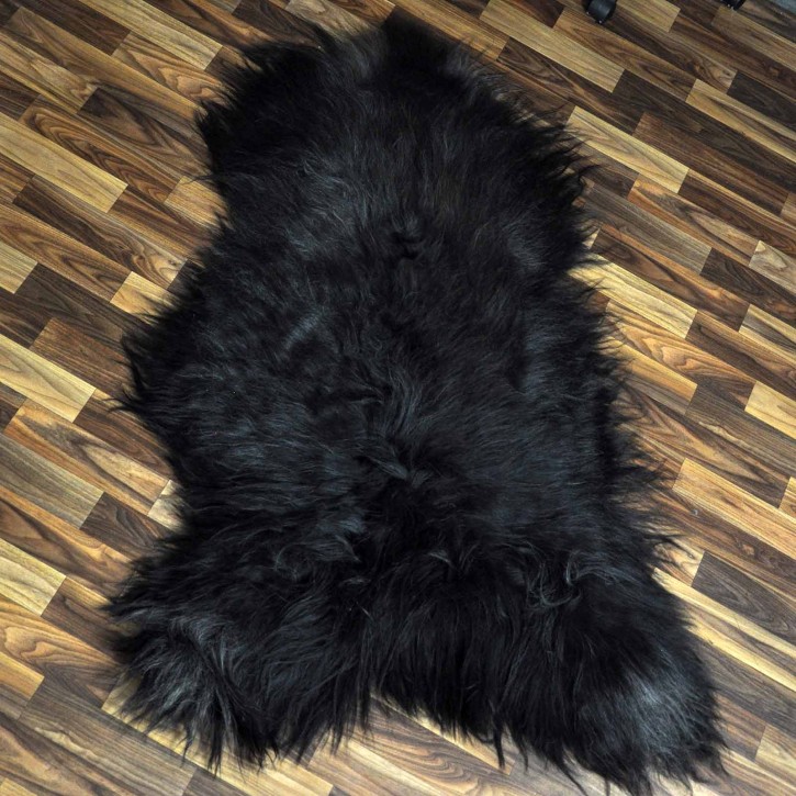 XXXL ÖKO Island Schaffell schwarzbraun grau 130x80 #9678