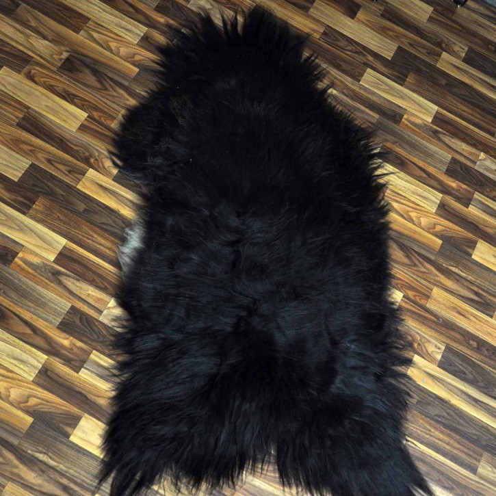 XXXL ÖKO Island Schaffell schwarzbraun weiß 130x70 #9685