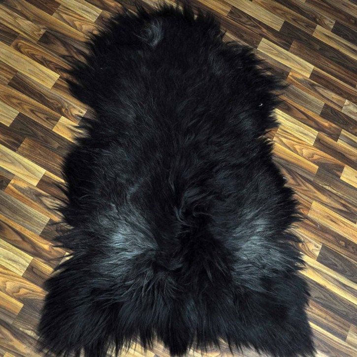 XXXL ÖKO Island Schaffell schwarzbraun grau 130x85 rustikal #9687