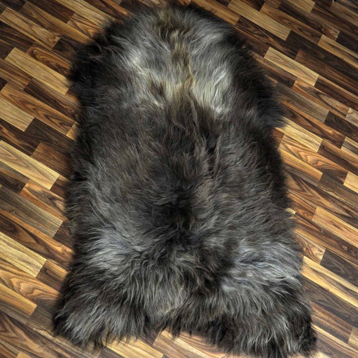 XXXL ÖKO Island Schaffell Lammfell rost braun grau 135x85 Krampus #9700