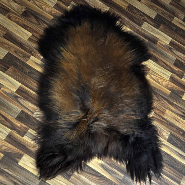 XXL ÖKO Island Schaffell schwarz braun geflammt 120x80 Feuer Kamin #9726