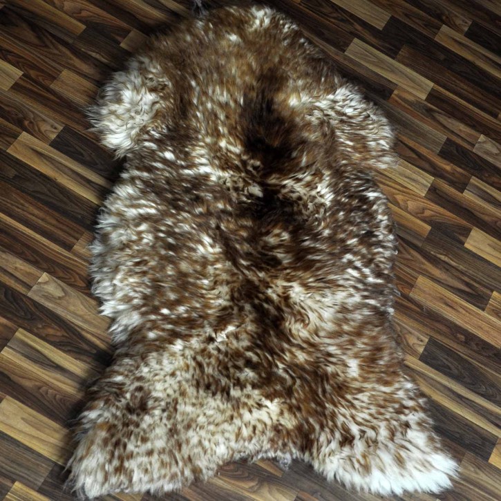 XXXL ÖKO Schaffell Lammfell weiss braun geflammt 130x80 Mufflon #9741 XXXL ÖKO Schaffell Lammfell weiss braun geflammt 130x80 Mufflon #9741