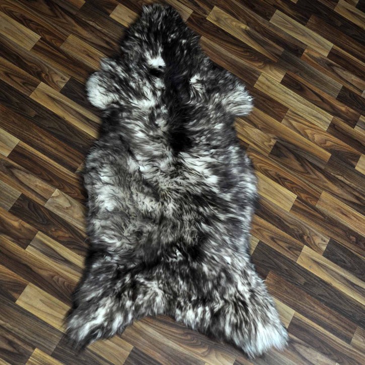 XL ÖKO Schaffell Lammfell weiß braun geflammt 115x60 #9797