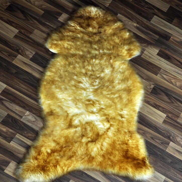XL ÖKO Schaffell Lammfell weiß braun geflammt 115x65 #9825