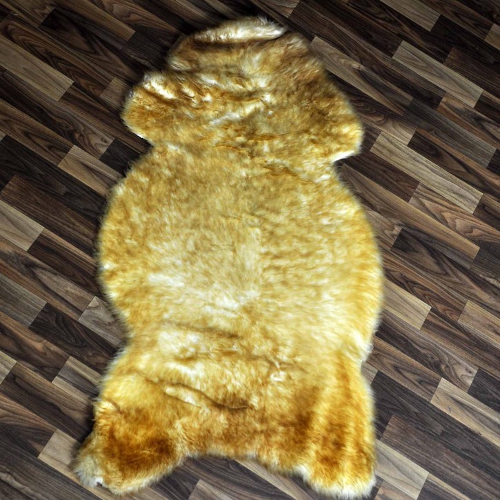 XXL ÖKO Schaffell Lammfell weiss braun geflammt 120x60 #9827