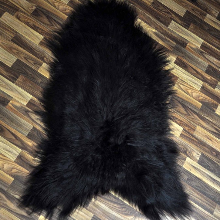 XXL Island Schaffell schwarzbraun 125x75 Lammfell Teppich #9831