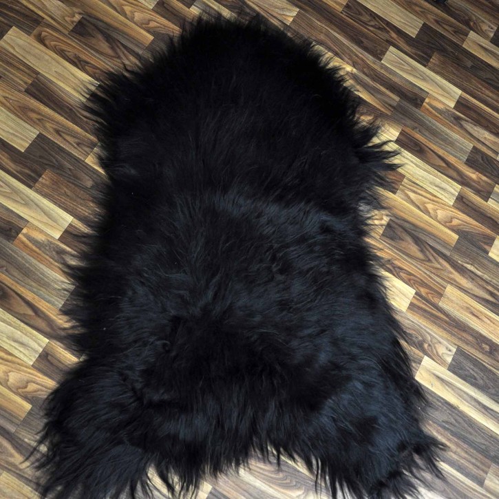 XXL Island Schaffell schwarzbraun 120x80 Lammfell Teppich #9832